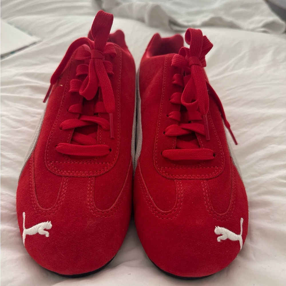 Puma Vibrant Red Sneakers with White Logo